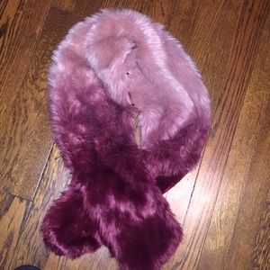 Burgundy ombré fur wrap